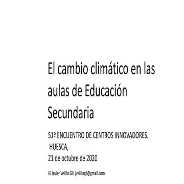 El cambio climático en las aulas de Educación Secundaria