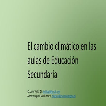 El cambio climático en las aulas de Educación Secundaria