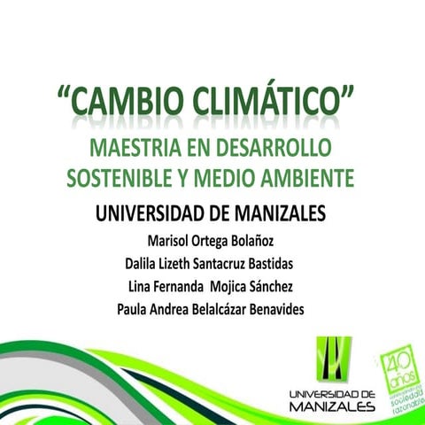 Cambio climatico y alternativas de mitigacion