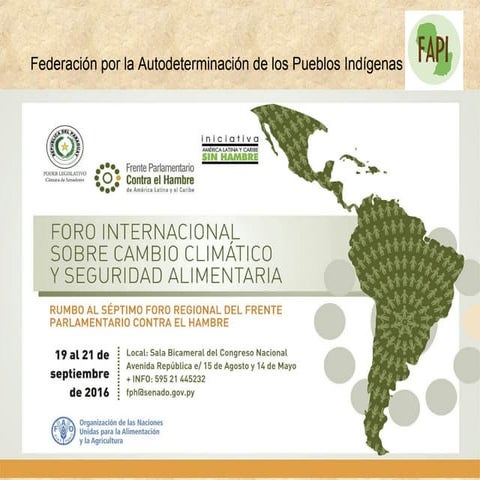 Foro internacional sobre cambio climático y seguridad alimentaria. Rumbo al s...