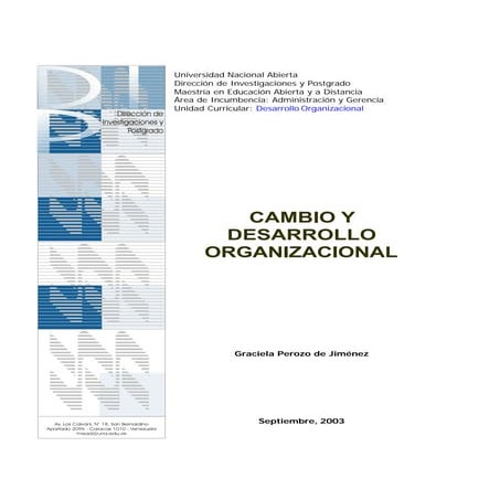 Cambio y desarrollo organizacional | PDF