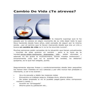 Cambio de vida
