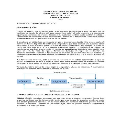 Cambios de estado periodo 1 2015