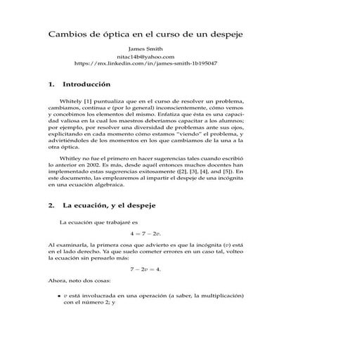 Cambios de óptica en el curso de un despeje