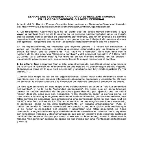 Cambios en las organizaciones