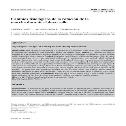 Cambios fisiologicos de la rotacion de la marcha durante el desarollo