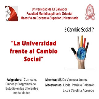 La Universidad frente al Cambio Social