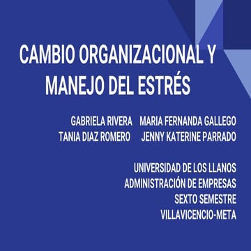 Manejo del Cambio y Desarrollo Organizacional para la Adaptación ...