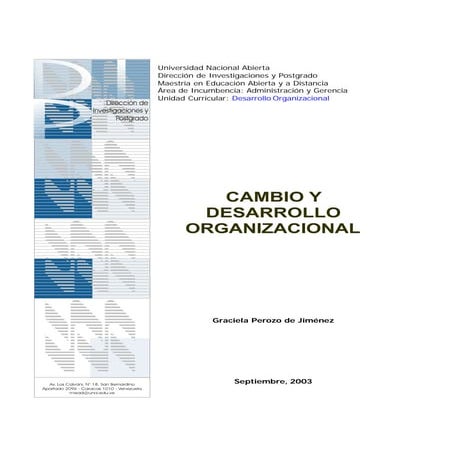 Cambio y desarrollo organizacional | PDF