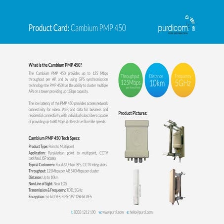 Cambium Networks PMP 450 Product Card