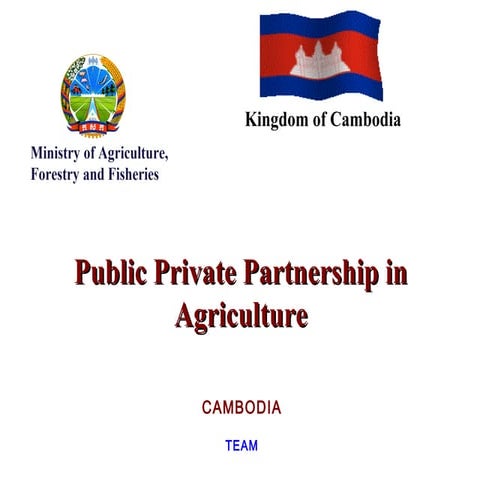 Public Private Partnership in Agriculture | PPT