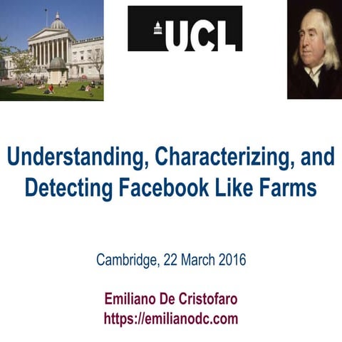 Understanding, Characterizing, and Detecting Facebook Like Farms