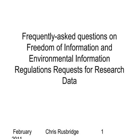 Frequently-asked questions on Freedom of Information and Environmental Inform...