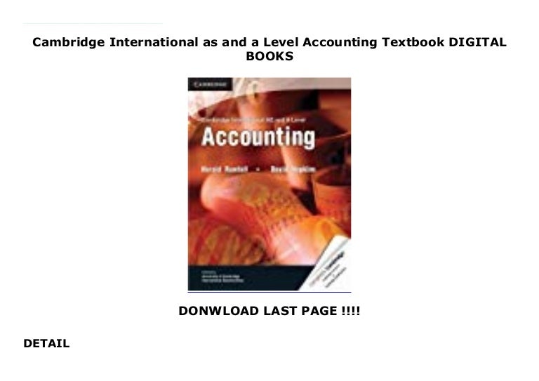 Cambridge International as and a Level Accounting Textbook DIGITAL BO…