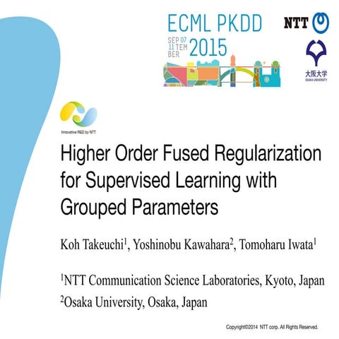 Higher Order Fused Regularization for Supervised Learning with Grouped Parameters