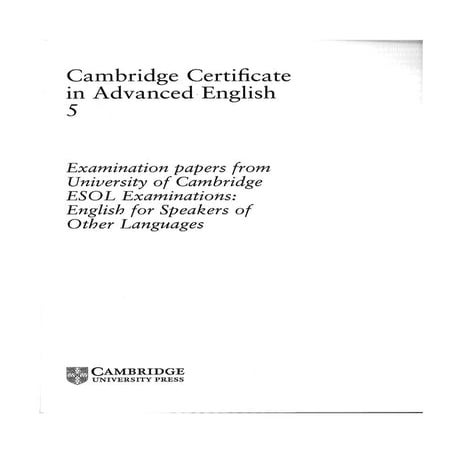 Cambridge certificate in advanced english 5 student's book