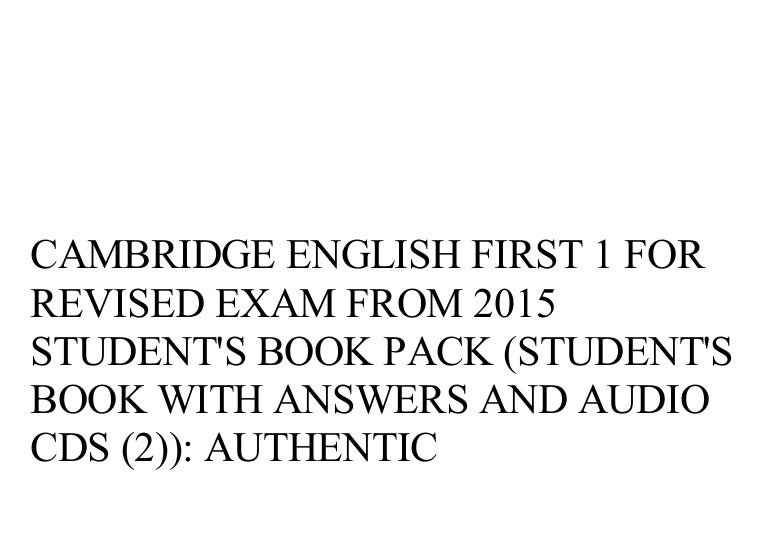 Best Book Cambridge English First 1 for Revised Exam from 2015 Studen…
