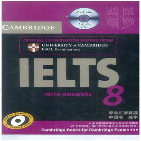 Cambridge ielts 8 self study pack  (student's book with answers and audio c d...