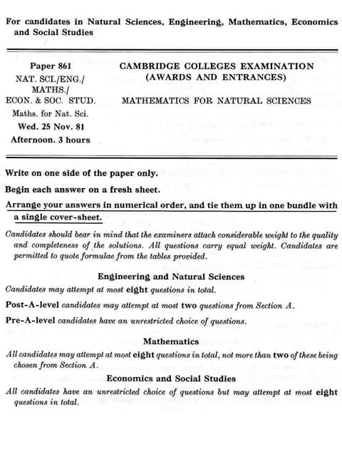 Cambridge maths nat_sci
