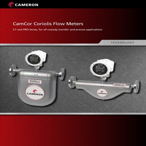 Coriolis Flow Meter - Cameron Camcor Brand