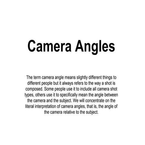 Camera angles