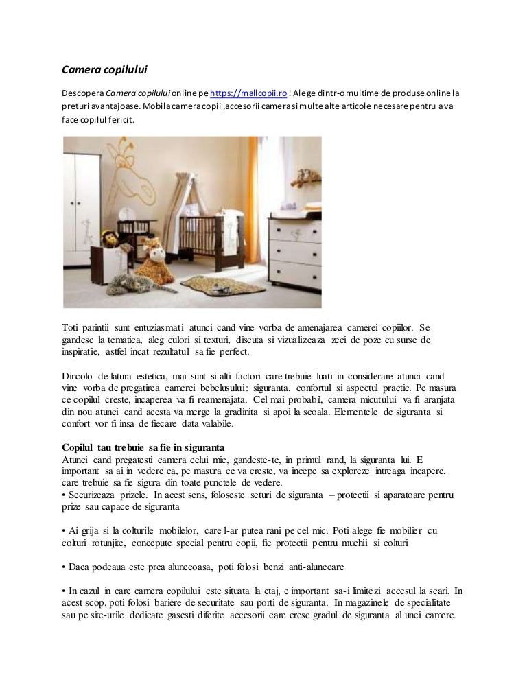 Camera Copilului Online Pe Www Mallcopii Ro