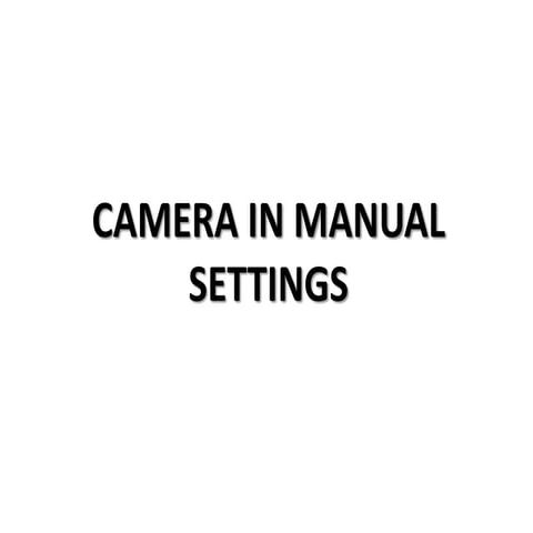 Camera in manual settings