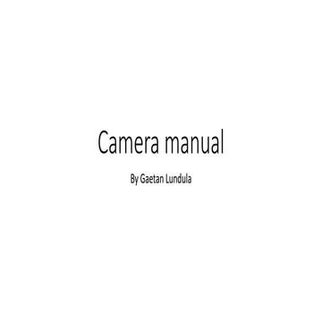Camera manual