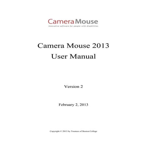 Camera mouse 2013 manual