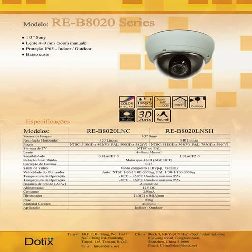 Camera re 8020 lnc - lnsh portugues