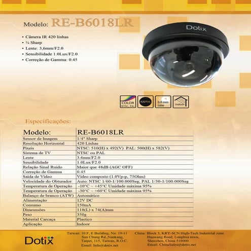 Camera re b6018 lr portugues