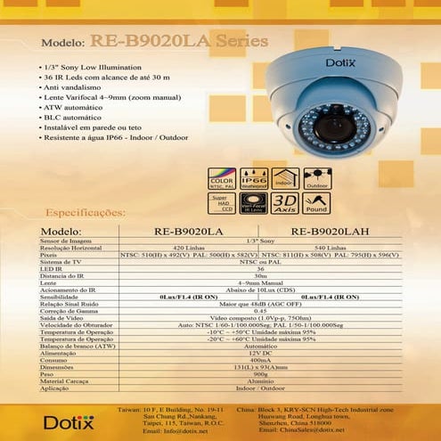 Camera re b9020 la - lah portugues