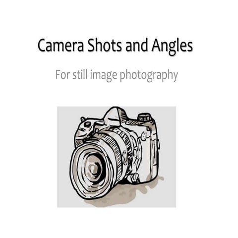Camera Shots and Angles for Still Image Photography