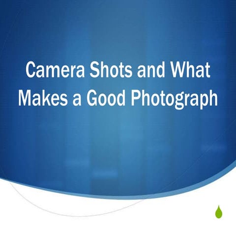 Camera shots and what makes a good photo