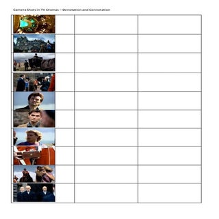 Camera shots in TV Dramas - Handout