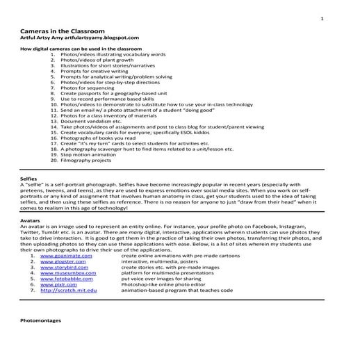 Cameras in the classroom