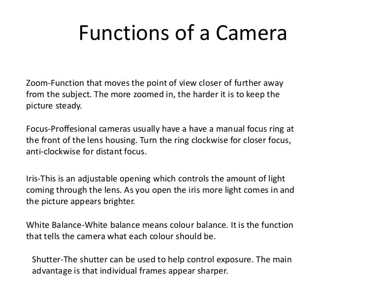 Camera terminology