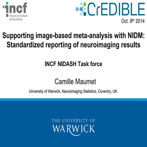 Supporting image-based meta-analysis with NIDM: Standardized reporting of neu...