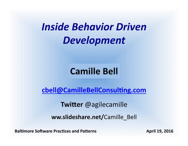 Inside Behavior Driven Development