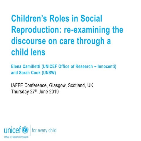 Children's Roles in Social Reproduction: Re-examining the Discourse on Care T...