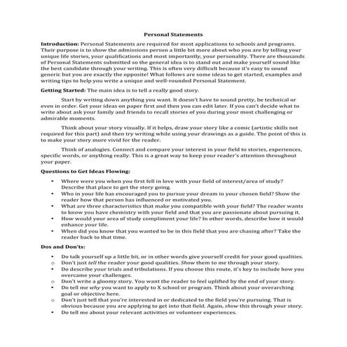 Camille - Personal Statements 