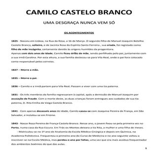 A vida atribulada de Camilo Castelo...