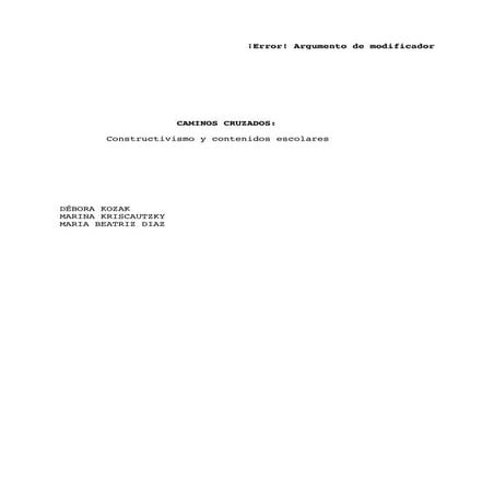 Caminos cruzados Kozak Kriscautzky (1994)