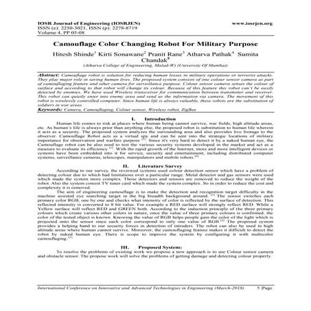 Camouflage color changing robot for miltary purpose