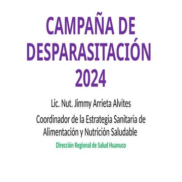 CAMPAÑA DE DESPARASITACIÓN LIDERAZGO HUANUCO