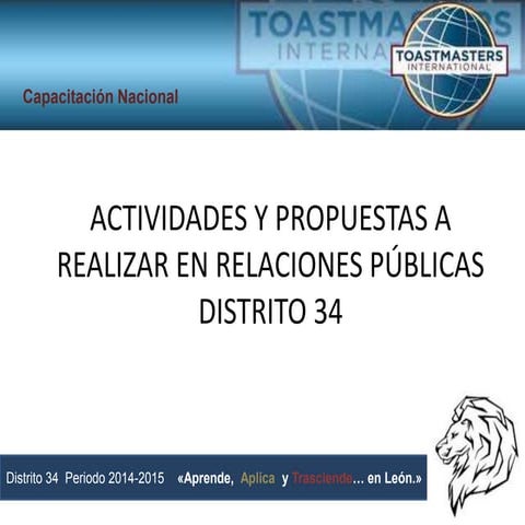 Campaña de relaciones públicas. distrito 34   2014-2015