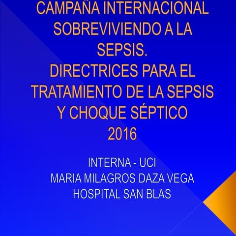 Campaña internacional – sobreviviendo a la sepsis