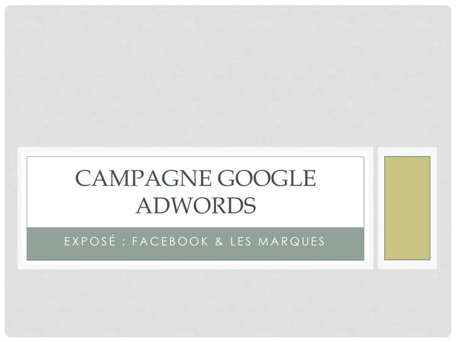 Campagne google adwords