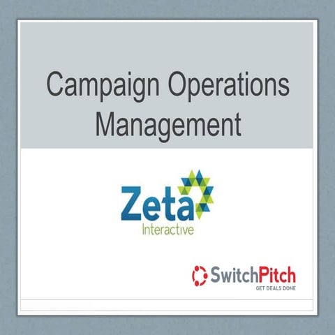 Campaign Operations Management Presentation