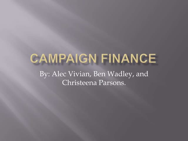 Campaign finance
